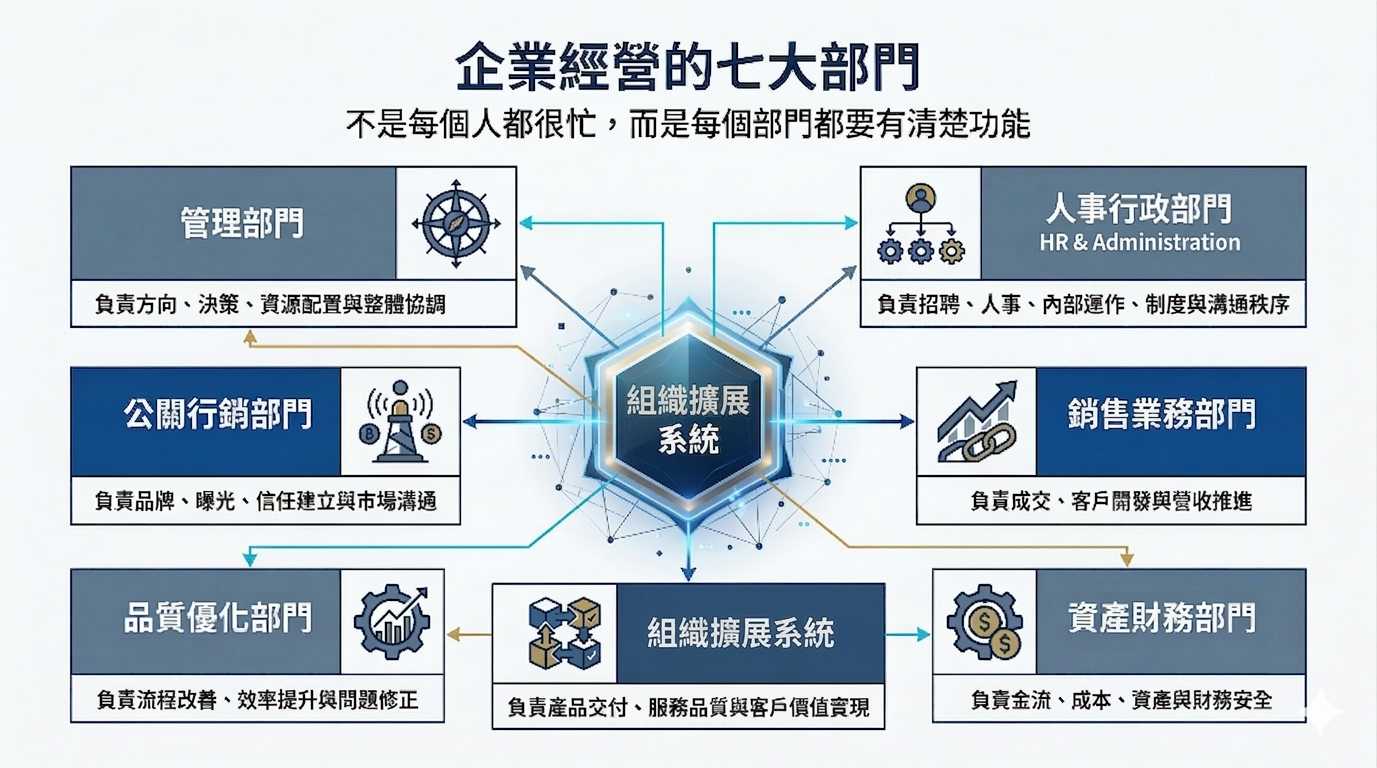 企業經營的七大部門
